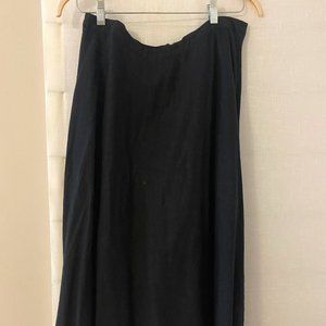 WhoWhatWear Linen Long Black Skirt